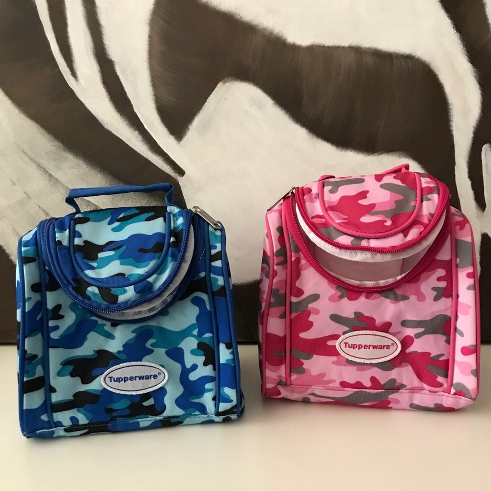 2 NWOT TUPPERWARE CAMOUFLAGE MINI LUNCH BAGS